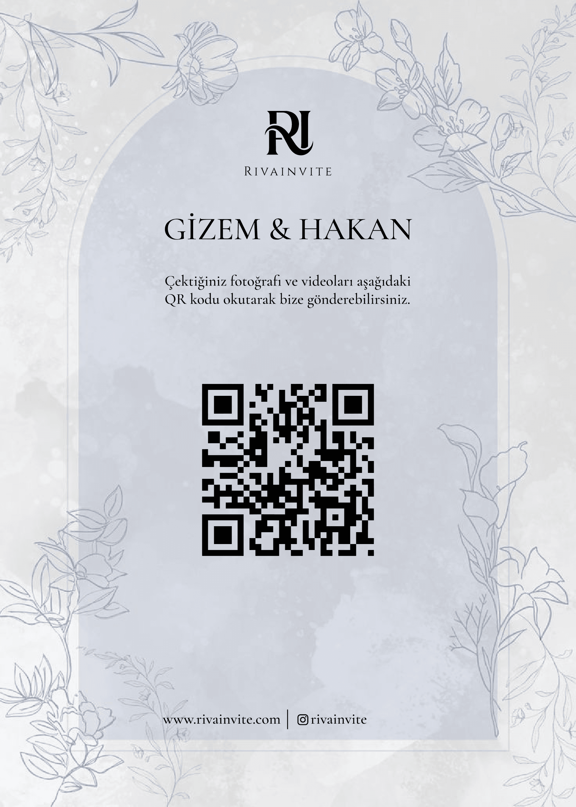 RivaInvite QR hatıra albümü kartı