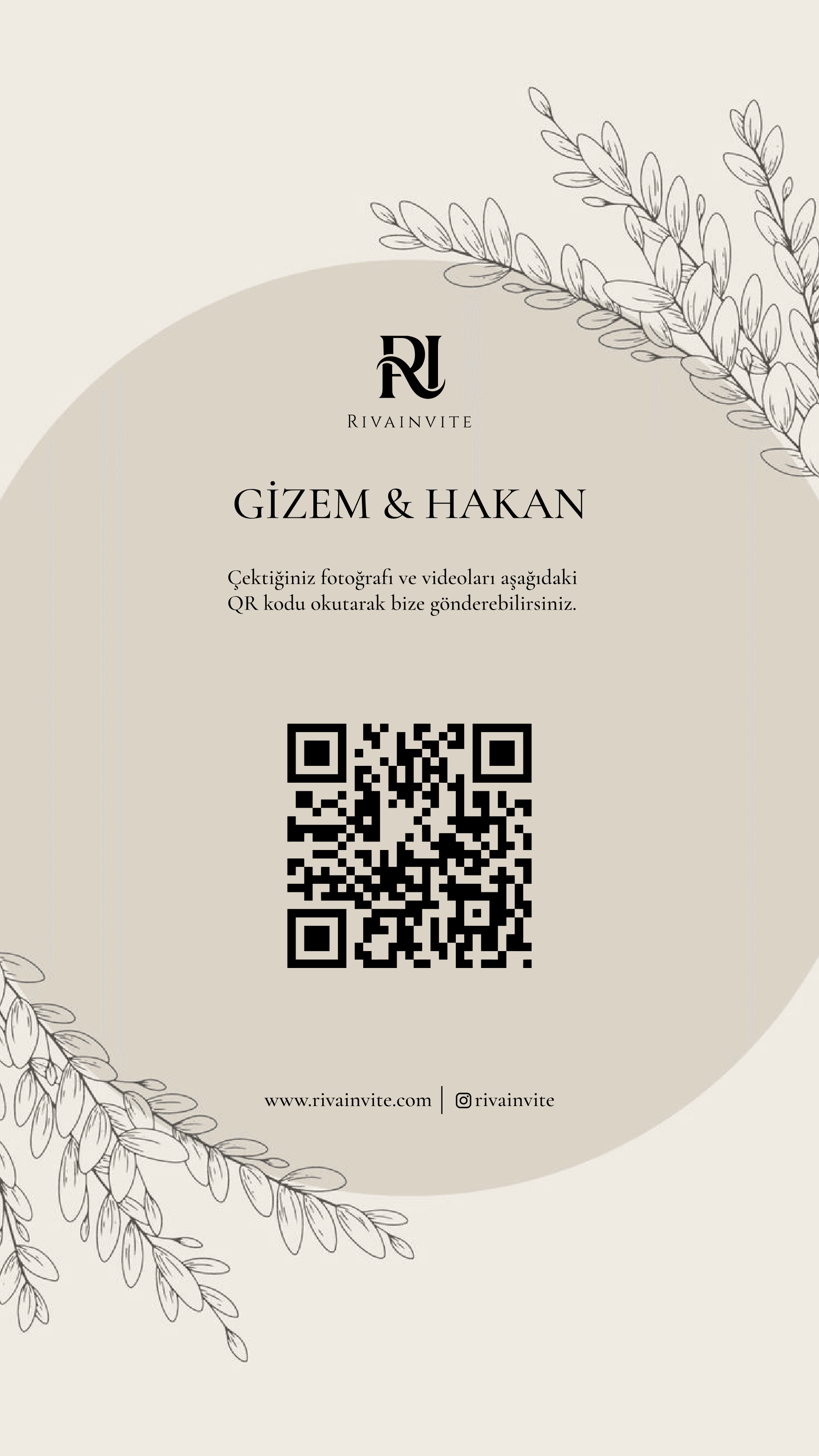 RivaInvite QR hatıra albümü kartı