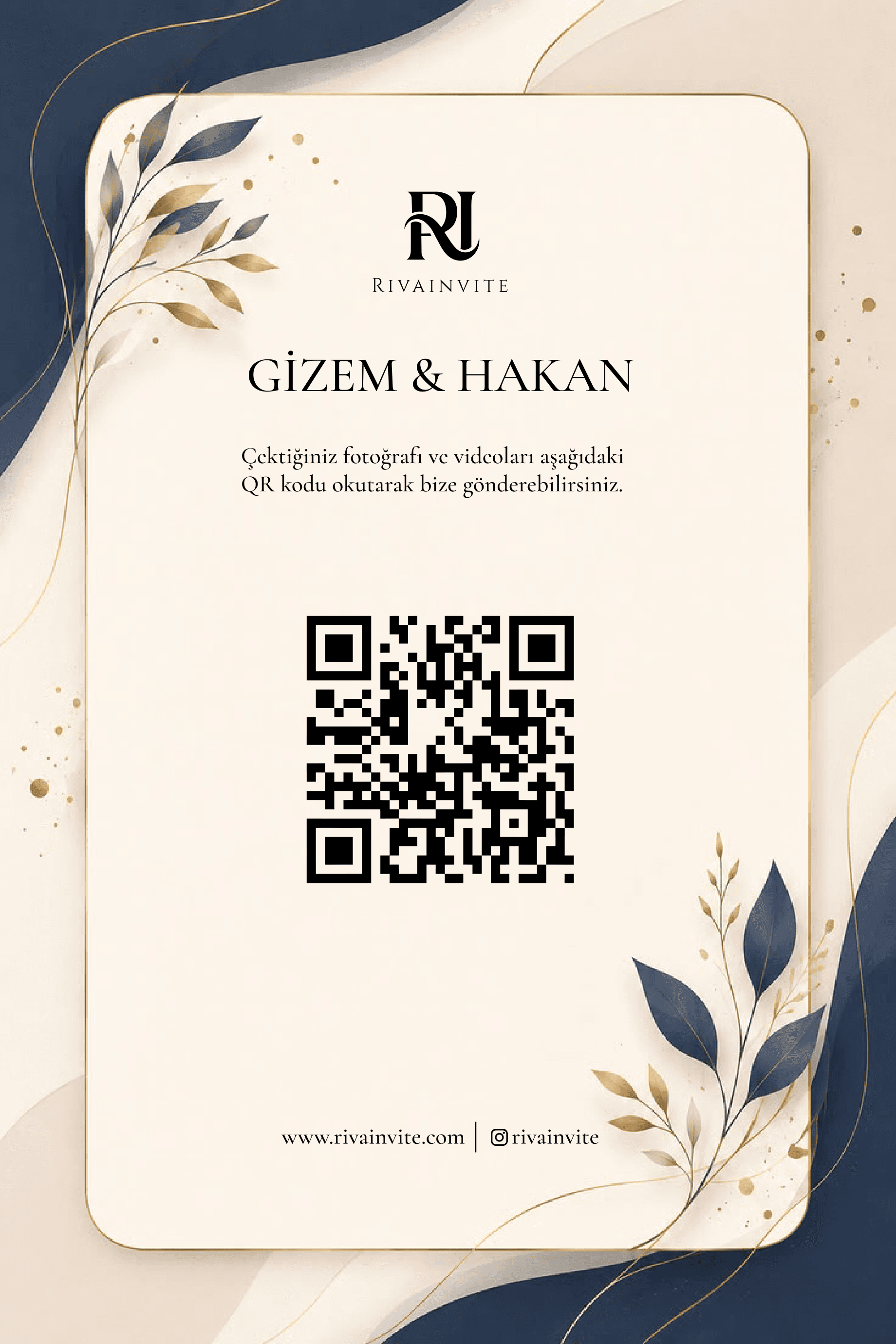RivaInvite QR hatıra albümü kartı